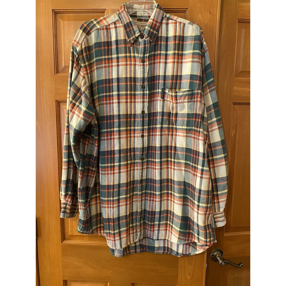 Vtg 90s Abercrombie & Fitch "The Big Shirt" Plaid Flannel Button Down Large